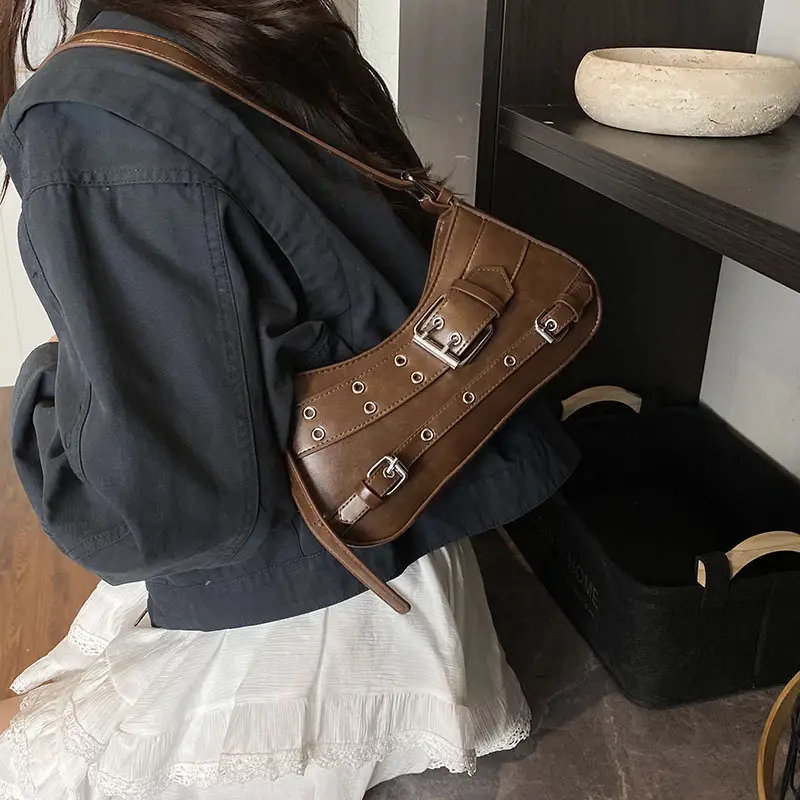 Red Rivet Crossbody Bag for Women 2025 - Image 6