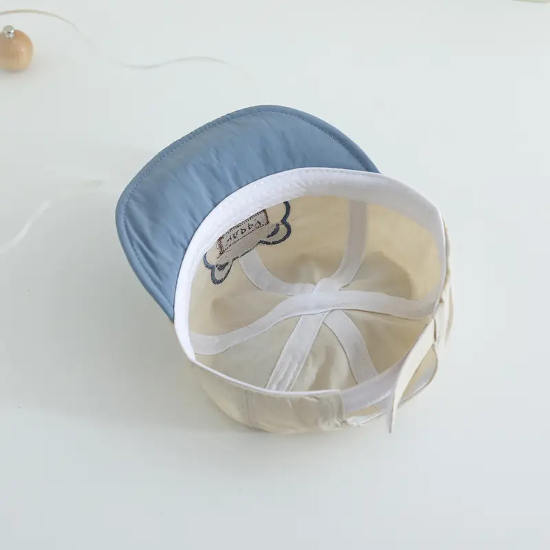 Baby's Cartoon Embroidered Cap Blue White Spring Autumn - Image 8