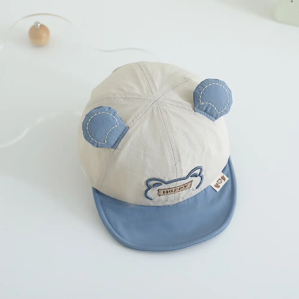 Baby's Cartoon Embroidered Cap Blue White Spring Autumn — feature 11