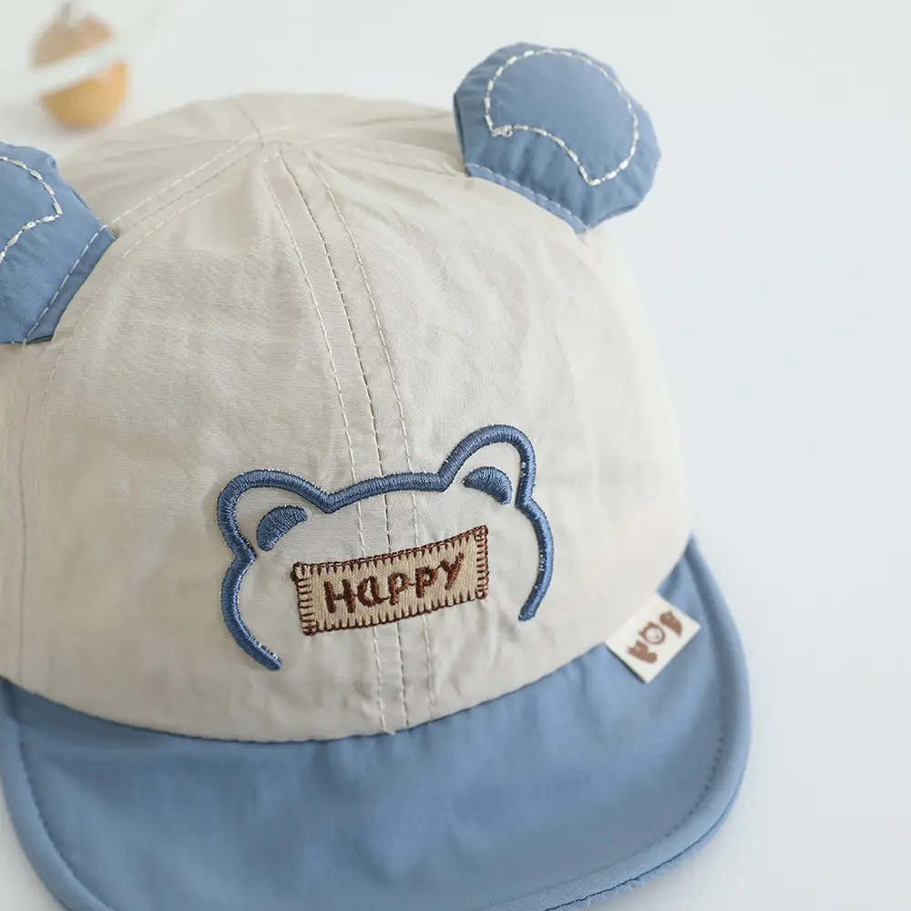 Baby's Cartoon Embroidered Cap Blue White Spring Autumn — feature 13