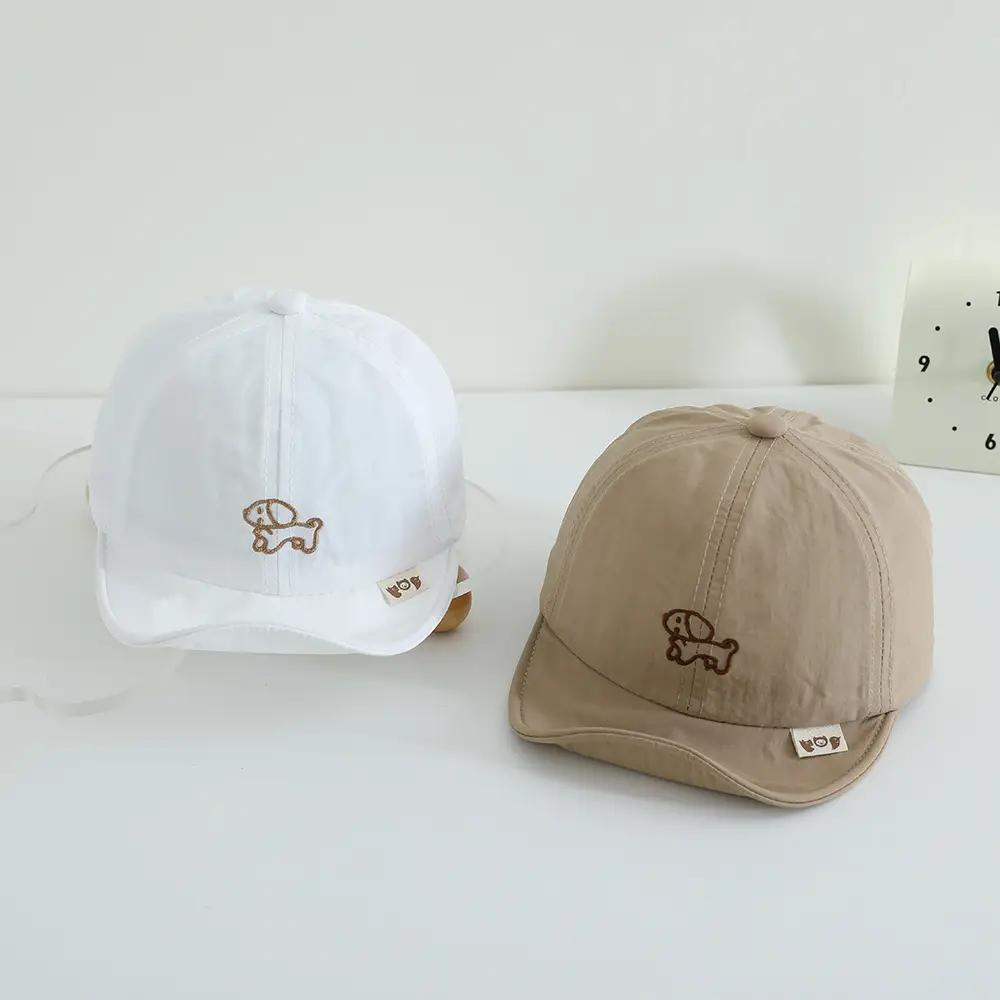 Baby's Cartoon Embroidered Cap Blue White Spring Autumn — feature 2