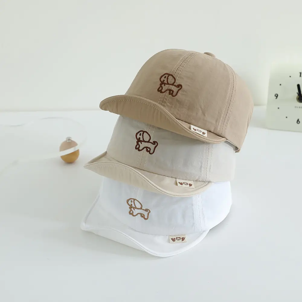 Baby's Cartoon Embroidered Cap Blue White Spring Autumn — feature 3