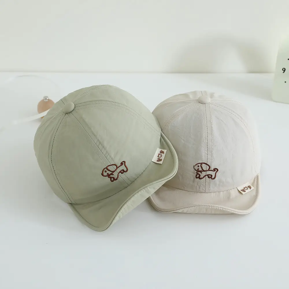 Baby's Cartoon Embroidered Cap Blue White Spring Autumn — feature 4