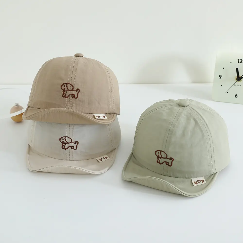 Baby's Cartoon Embroidered Cap Blue White Spring Autumn — feature 5