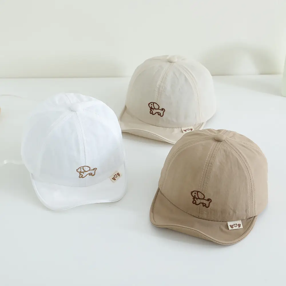Baby's Cartoon Embroidered Cap Blue White Spring Autumn — feature 6
