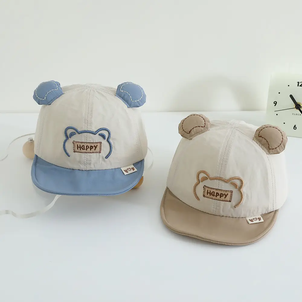 Baby's Cartoon Embroidered Cap Blue White Spring Autumn — feature 7