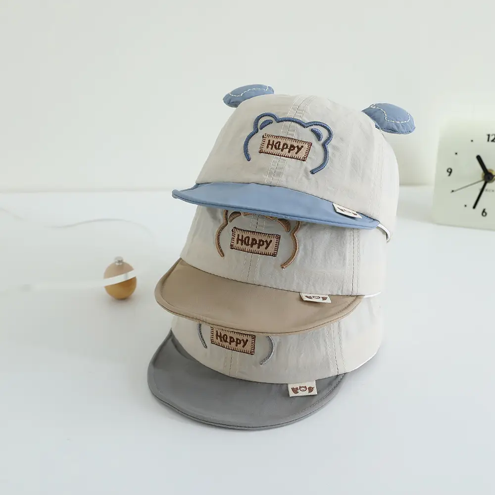Baby's Cartoon Embroidered Cap Blue White Spring Autumn — feature 9