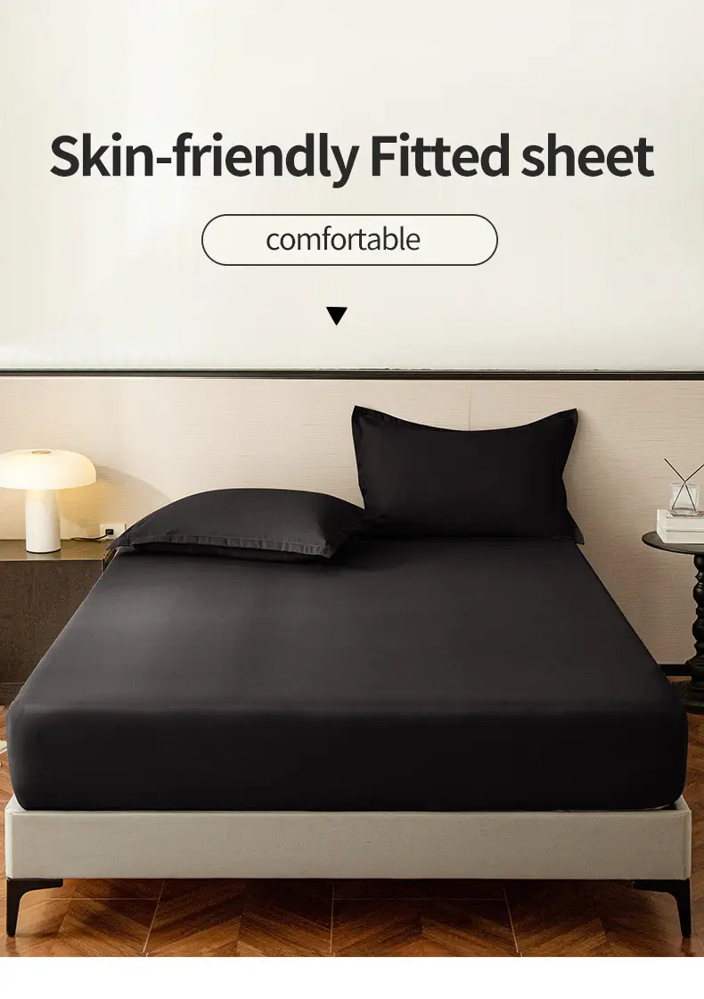 Cross-Border Temu Amazon Solid Color Fitted Sheet Three-Piece Set Brushed Mattress Protector Dustproof Bed Cover Wholesale — feature 1