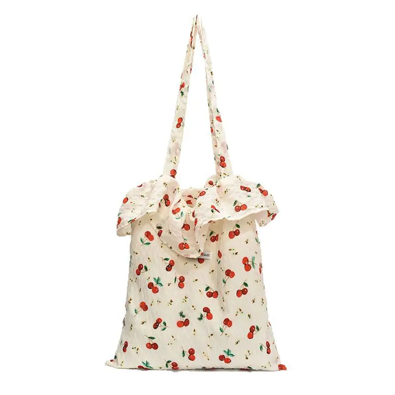 Fairy Cherry Floral Mesh Shoulder Bag Large Capacity - Image 7