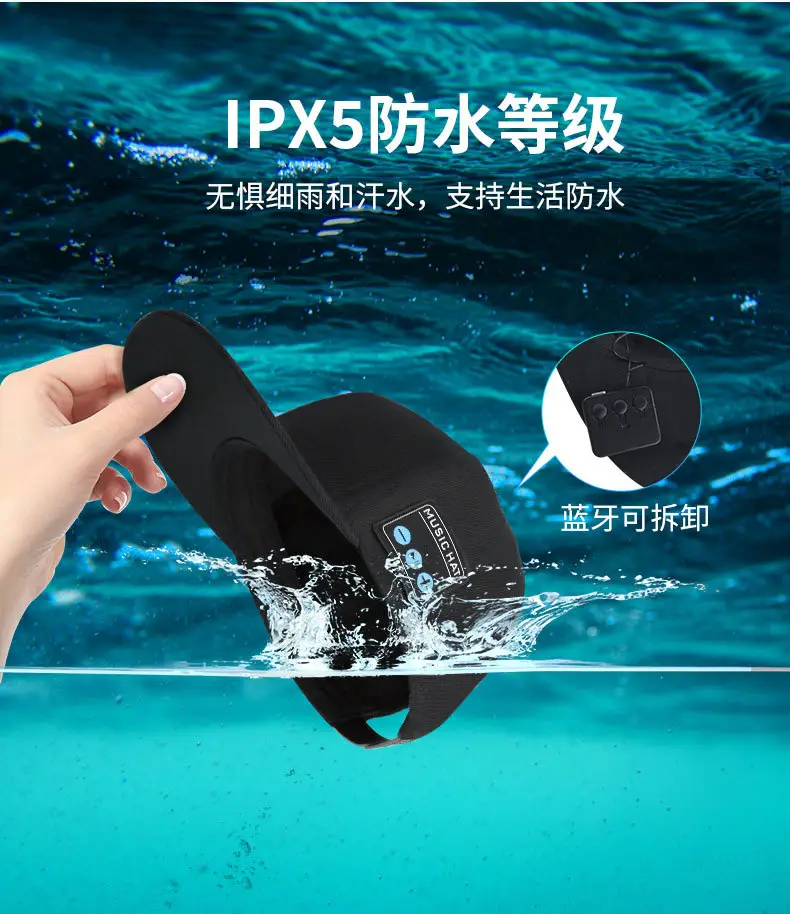 Blue Bluetooth Music Hat with Detachable Speaker — feature 10