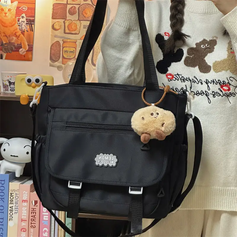 Women's Creamy Crossbody Bag with Cloud Embroidery