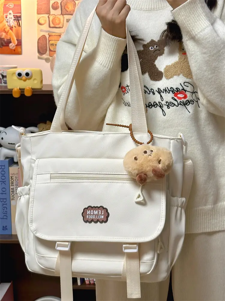 Women's Creamy Crossbody Bag with Cloud Embroidery — feature 10