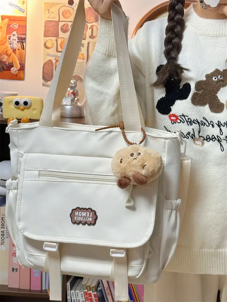 Women's Creamy Crossbody Bag with Cloud Embroidery — feature 11