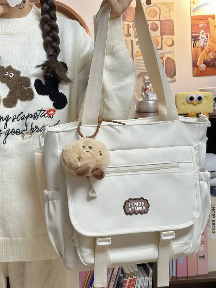 Women's Creamy Crossbody Bag with Cloud Embroidery — feature 12