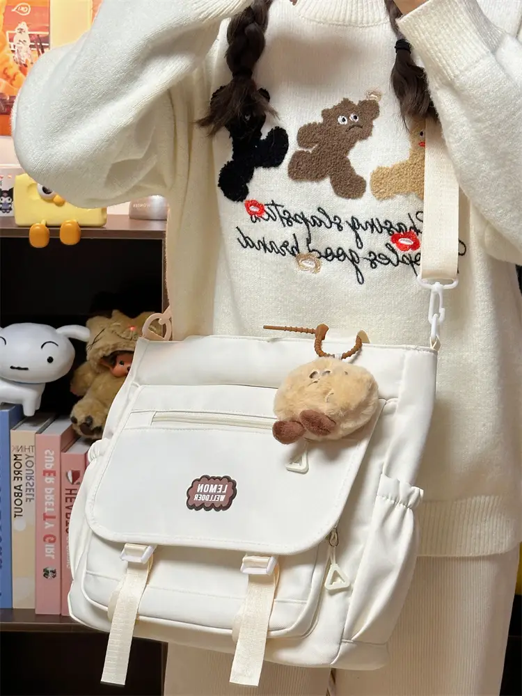 Women's Creamy Crossbody Bag with Cloud Embroidery — feature 14