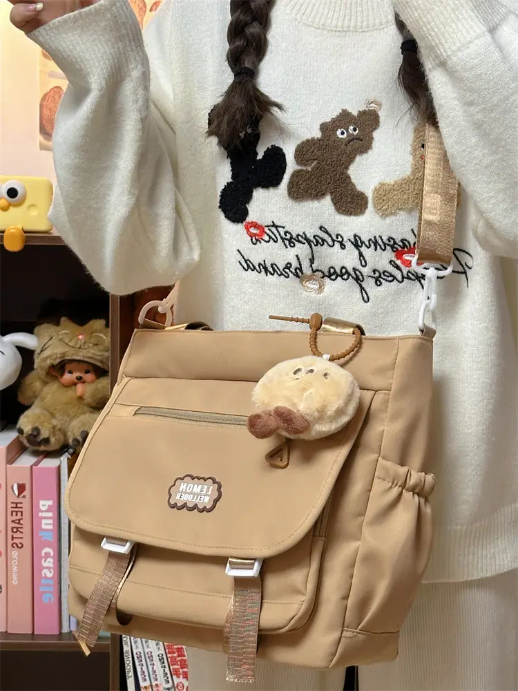 Women's Creamy Crossbody Bag with Cloud Embroidery — feature 16