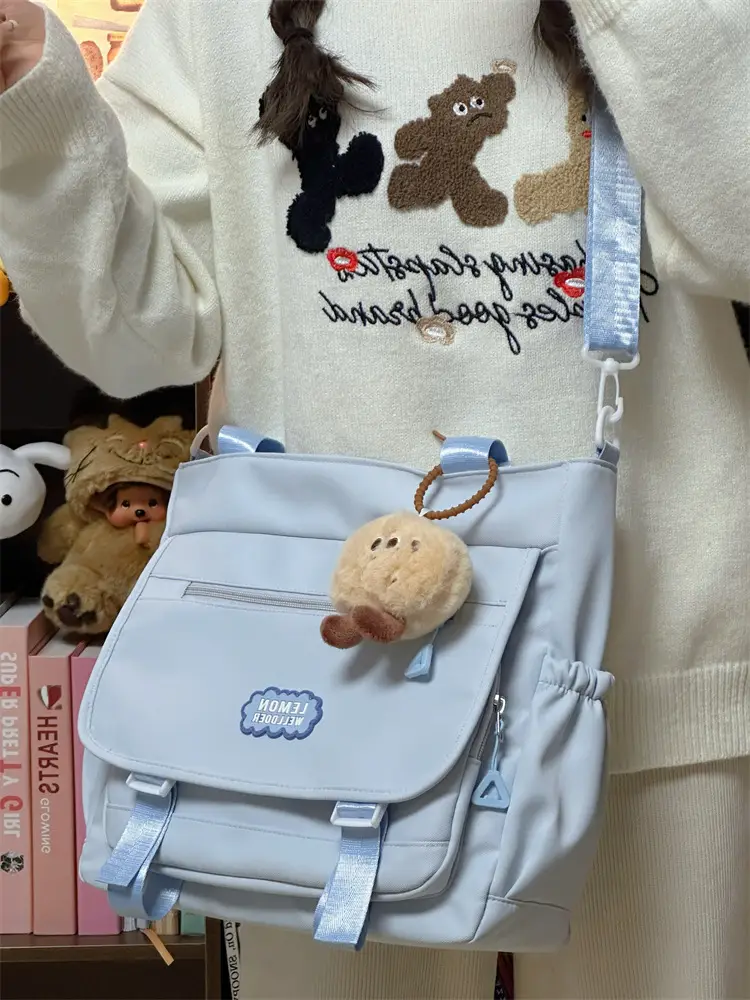 Women's Creamy Crossbody Bag with Cloud Embroidery — feature 26