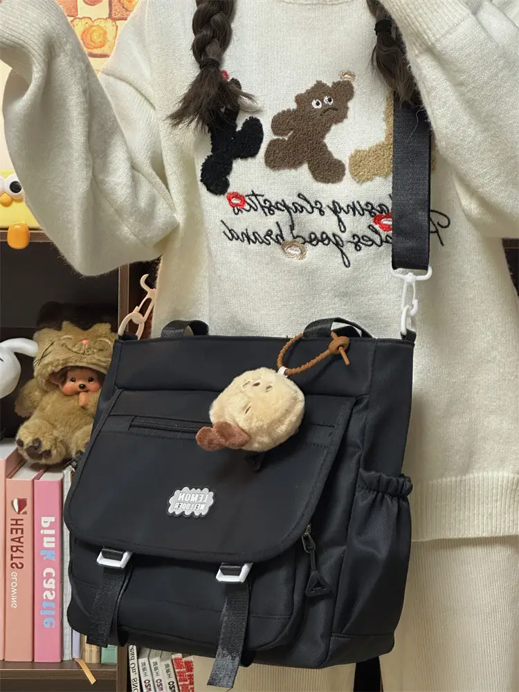 Women's Creamy Crossbody Bag with Cloud Embroidery — feature 5