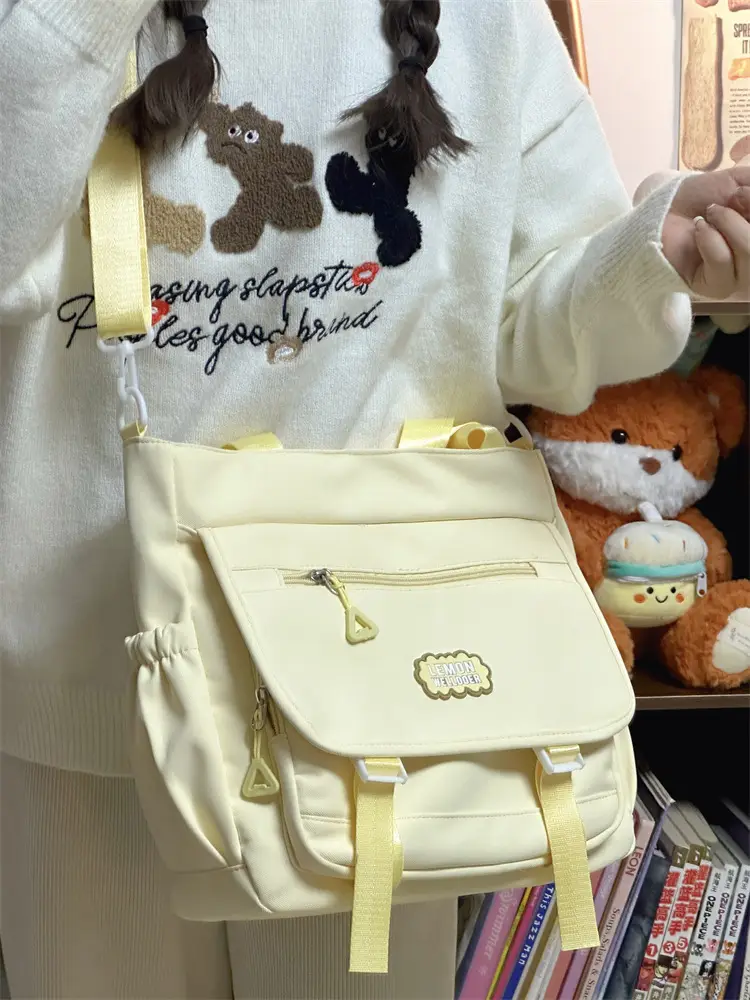 Women's Creamy Crossbody Bag with Cloud Embroidery — feature 7