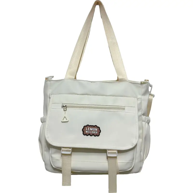 Women's Creamy Crossbody Bag with Cloud Embroidery