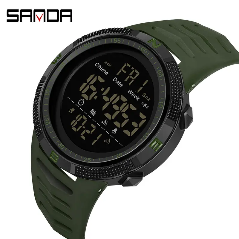 Sanda Multifunctional Digital Watch for Men Black Yellow - Image 11