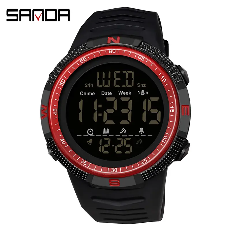 Sanda Multifunctional Digital Watch for Men Black Yellow - Image 3