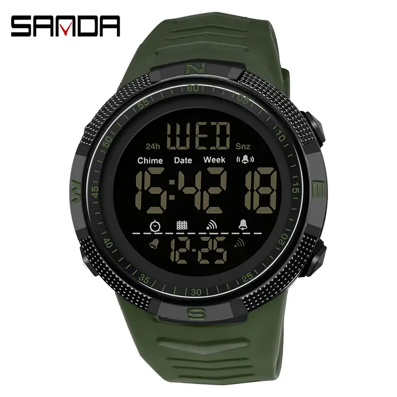 Sanda Multifunctional Digital Watch for Men Black Yellow - Image 6
