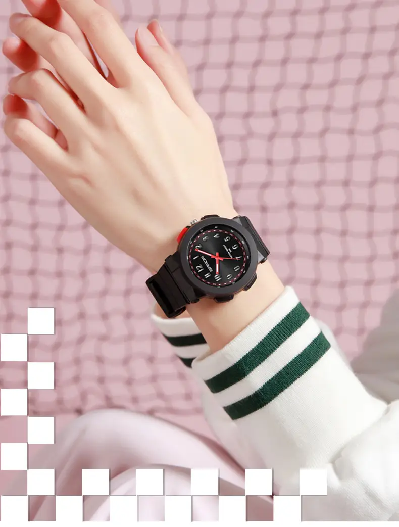 Sanda Black Red Quartz Watch for Kids — feature 9