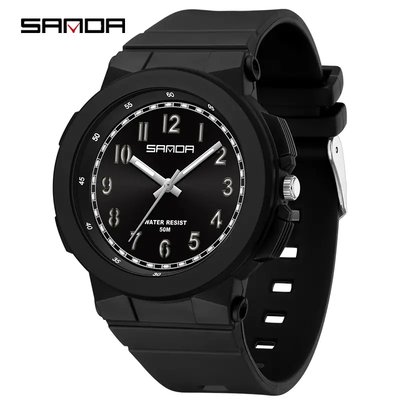 Sanda Black Red Quartz Watch for Kids - Image 3