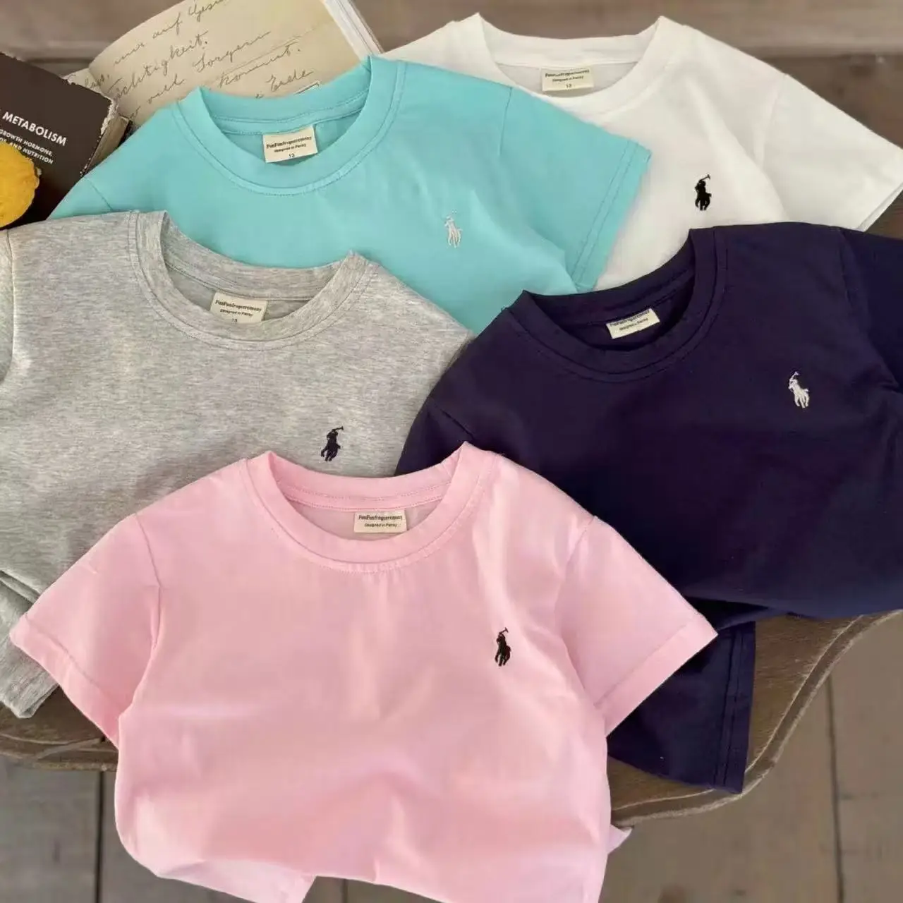 Blue Polo Logo Boys Sweatshirt Set Cotton Short Sleeve - Image 6