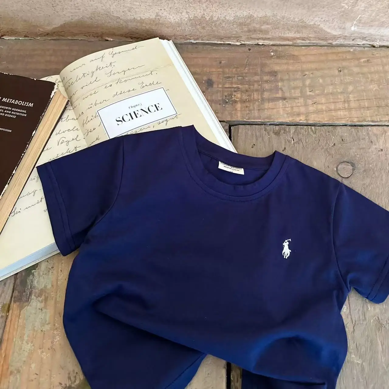 Blue Polo Logo Boys Sweatshirt Set Cotton Short Sleeve - Image 4