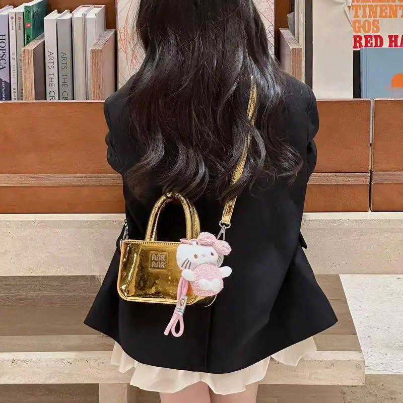 Laser Shiny Pink Mini Crossbody Bag for Girls - Image 10