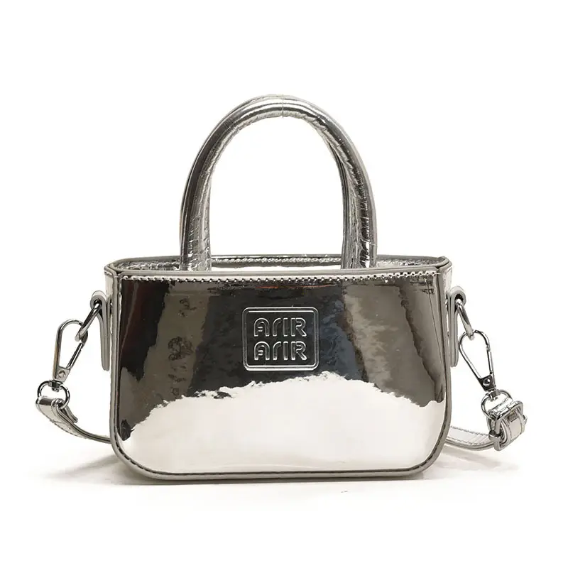 Laser Shiny Pink Mini Crossbody Bag for Girls - Image 5