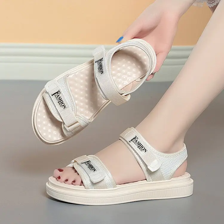 Women's Black Velcro Beach Sandals 2025 Summer - Image 6