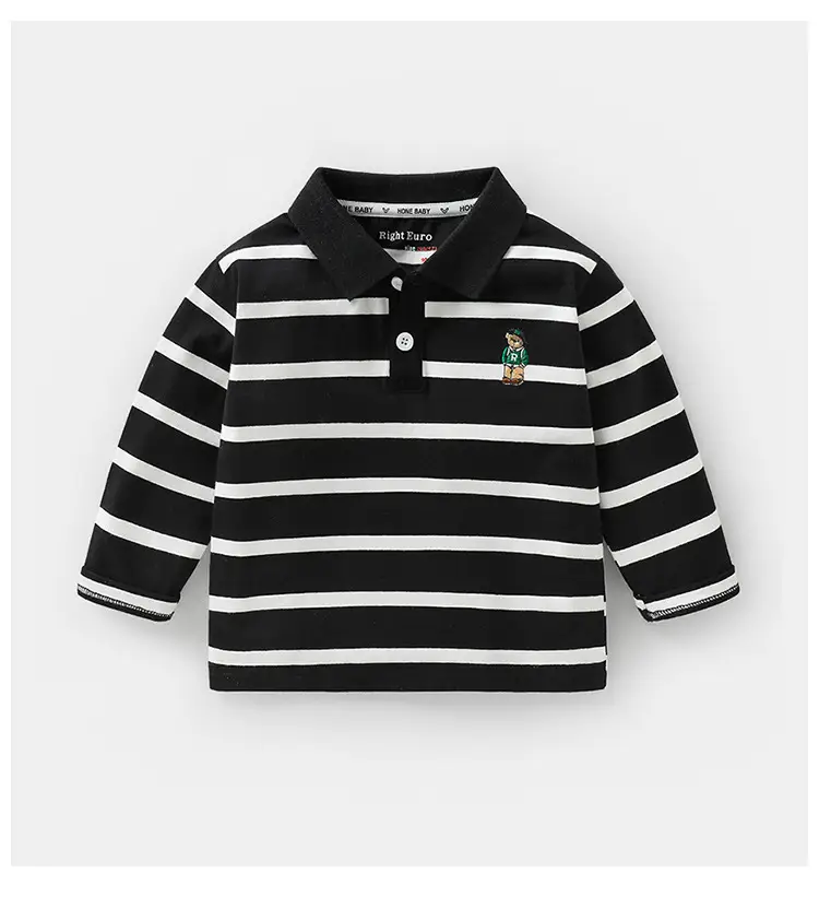 Boys Striped Polo Long Sleeve Spring T-Shirt — feature 10
