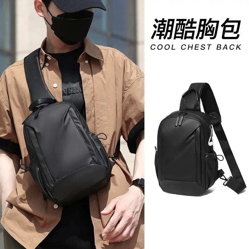 Men's Blue Crossbody Backpack with Adjustable Strap - Image 5