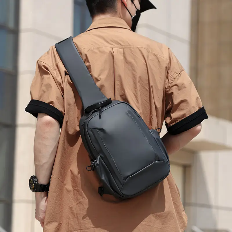 Men's Blue Crossbody Backpack with Adjustable Strap - Image 6