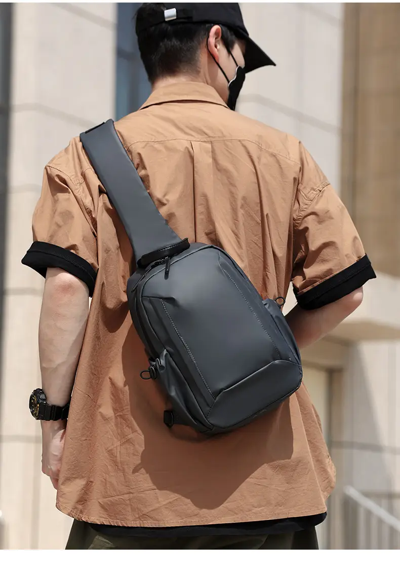 Men's Blue Crossbody Backpack with Adjustable Strap — feature 25
