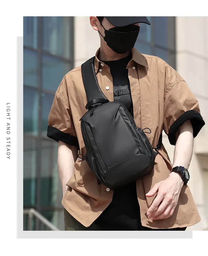 Men's Blue Crossbody Backpack with Adjustable Strap — feature 26