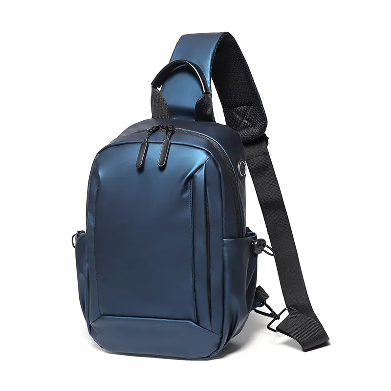 Men's Blue Crossbody Backpack with Adjustable Strap - Image 3