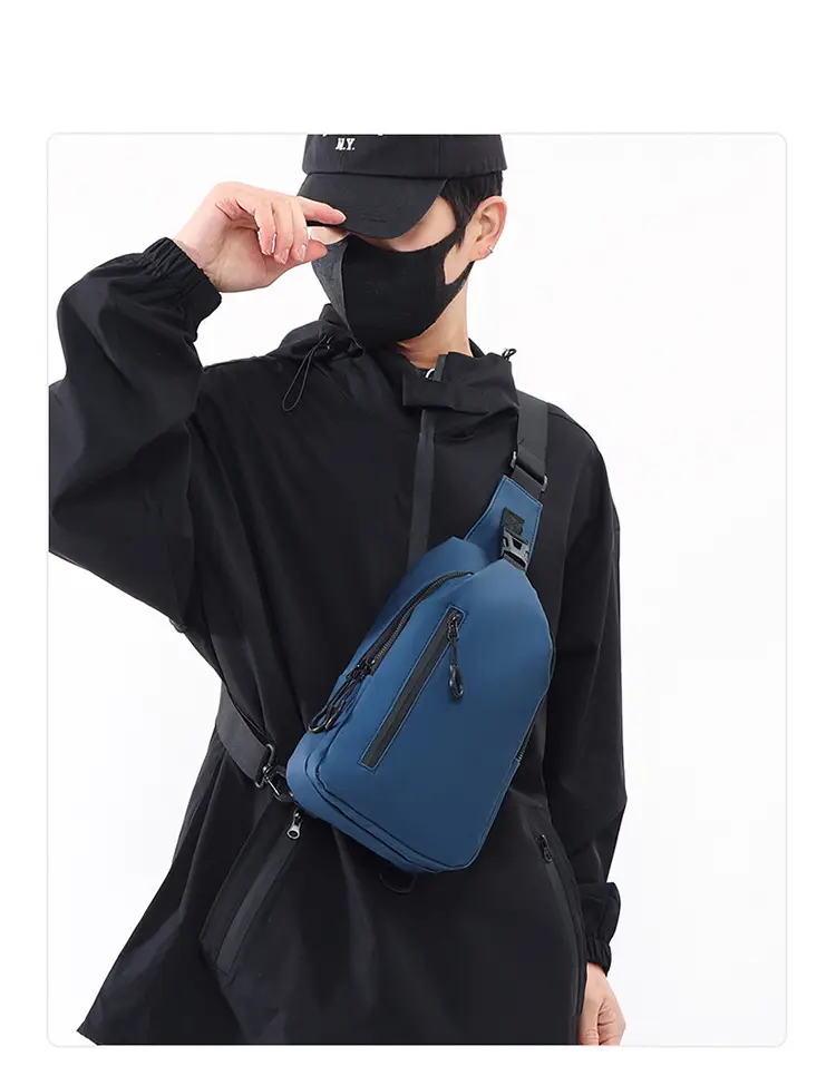 Men's Black Crossbody Bag with USB Charging — feature 12