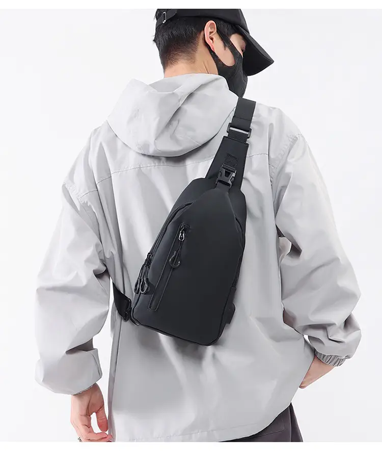 Men's Black Crossbody Bag with USB Charging — feature 13