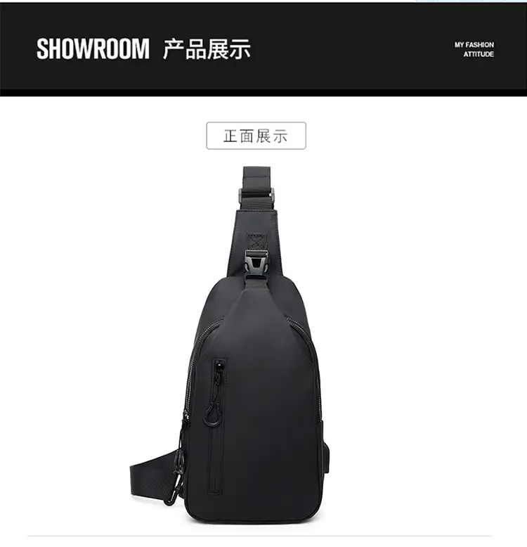 Men's Black Crossbody Bag with USB Charging — feature 16