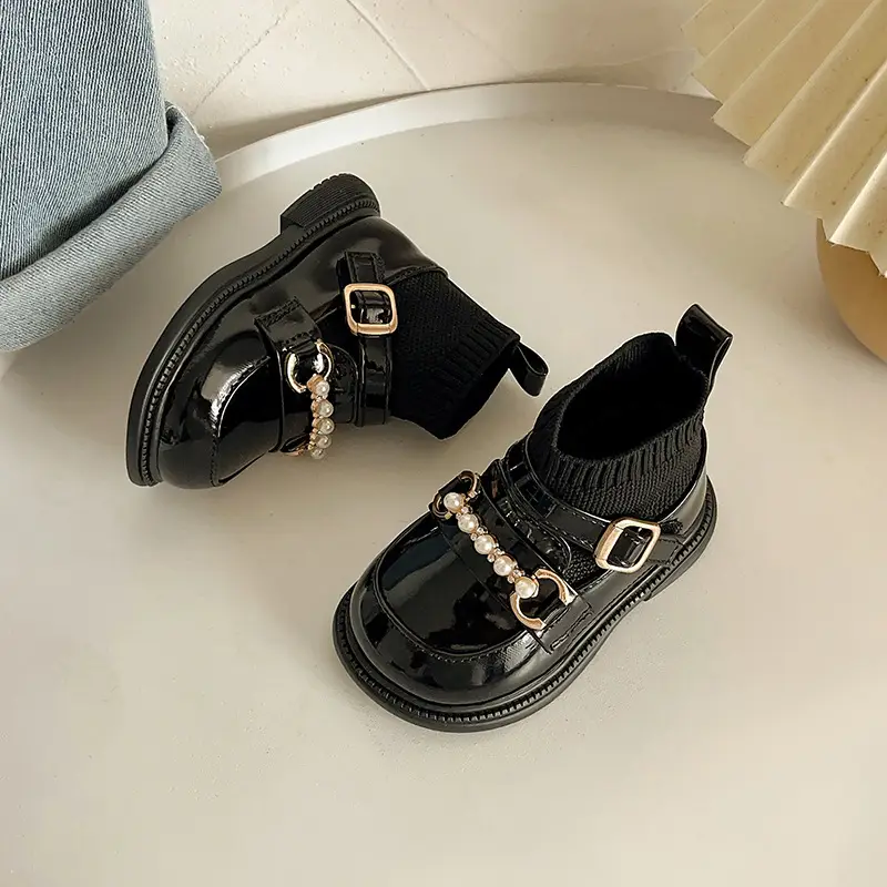 Baby Girls Socks Shoes Black Non-Slip Soft Sole - Image 5