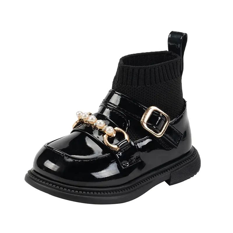 Baby Girls Socks Shoes Black Non-Slip Soft Sole - Image 6