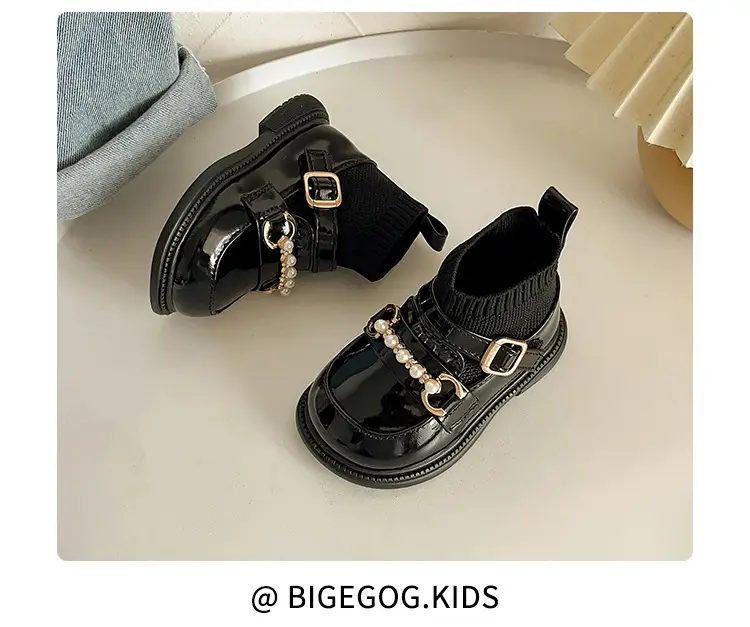 Baby Girls Socks Shoes Black Non-Slip Soft Sole — feature 12