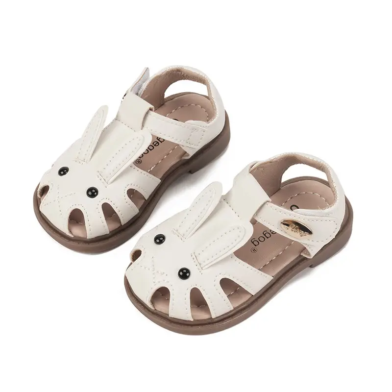 Baby Sandals White Leather Summer Non-Slip
