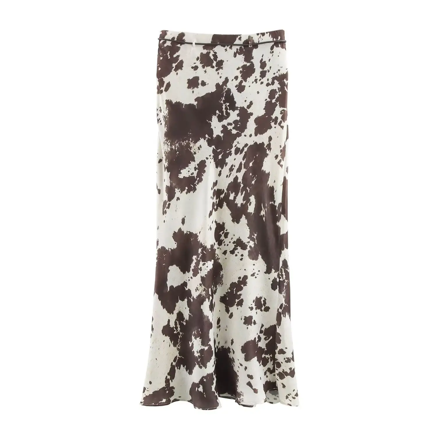 Midi Dress Animal Print Belted Silk Satin — feature 7