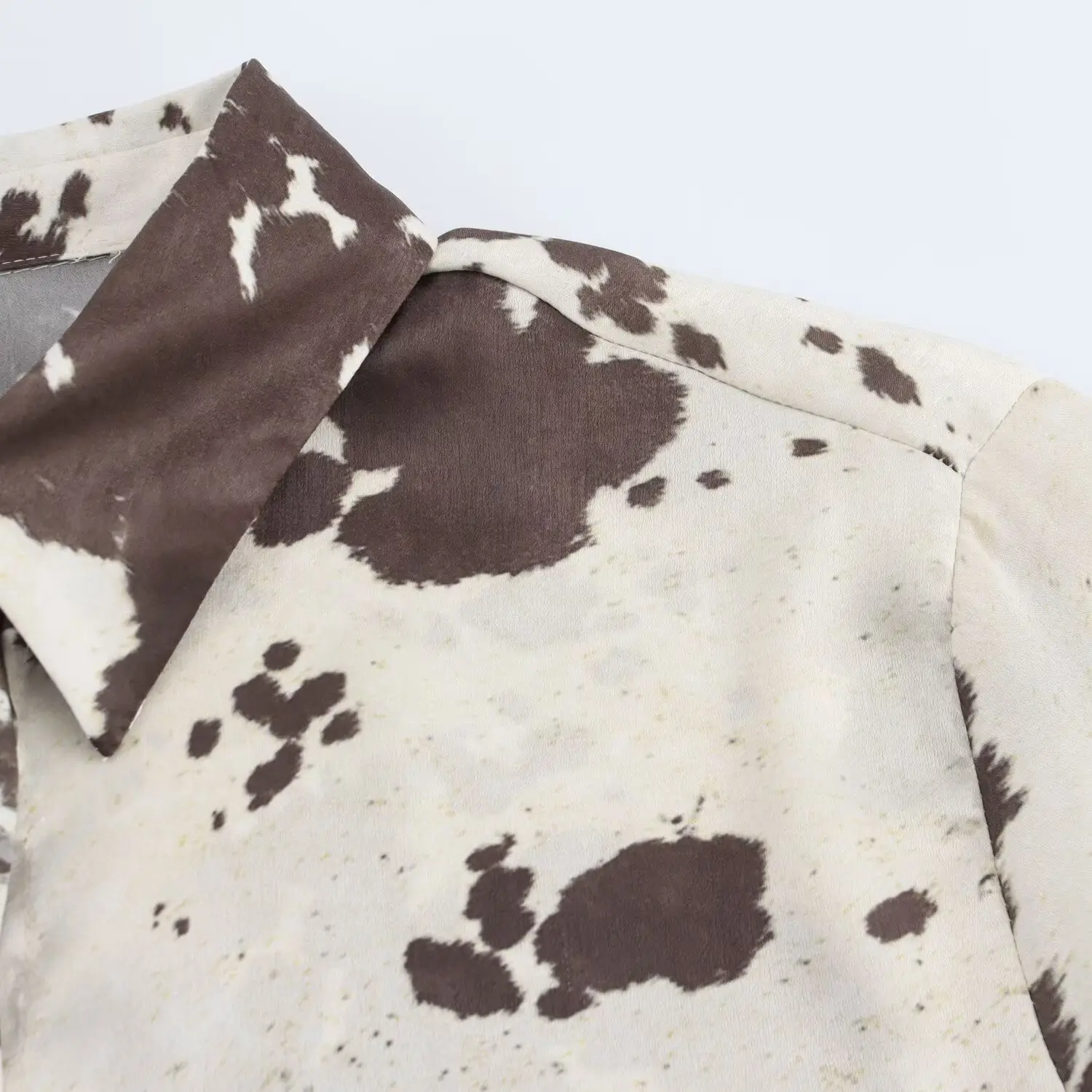 Midi Dress Animal Print Belted Silk Satin — feature 9