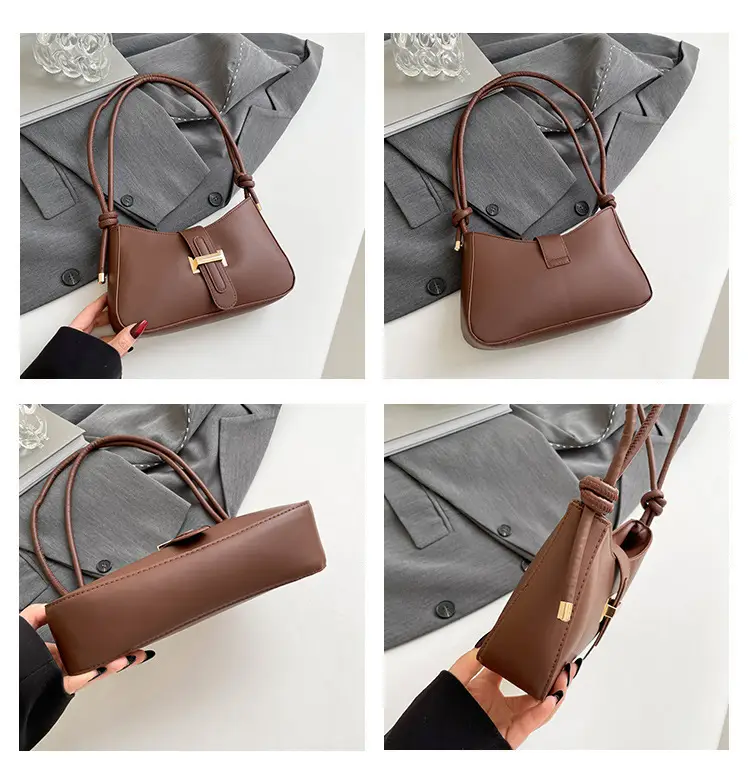 Red Luxurious Shoulder Crossbody Bag with Gold Clasp — feature 8